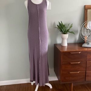 Anthropologie TLA Ribbed Lavender Gray Racer Back Maxi Dress Size Small …